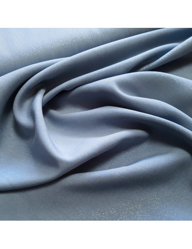 Tissu, Viscose Unie Pailletée, Bleu Jean, Laize 140 cm, 100% Viscose 156g/m²