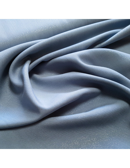 Tissu, Viscose Unie Pailletée, Bleu Jean, Laize 140 cm, 100% Viscose 156g/m²