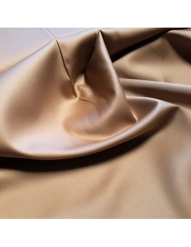 Tissu, Satin de Coton Uni, Sable, Laize 150 cm, 100% Coton 172.5g/m²