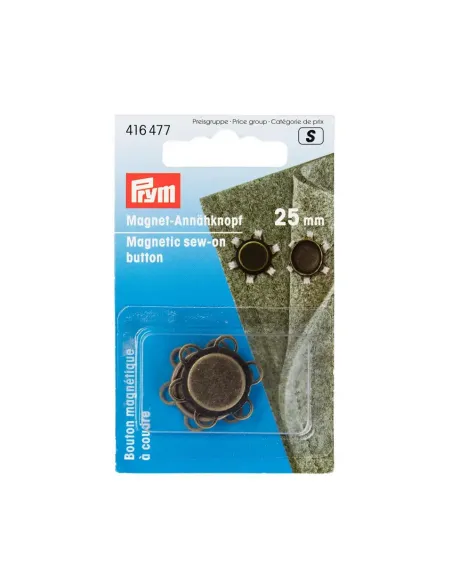 Bouton magnétique Prym 25 mm laiton antique | Zephyr Tissus