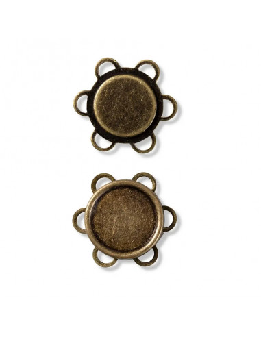 Bouton magnétique à coudre, 25 mm, laiton antique