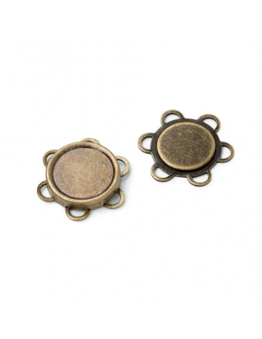 Bouton magnétique à coudre, 25 mm, laiton antique