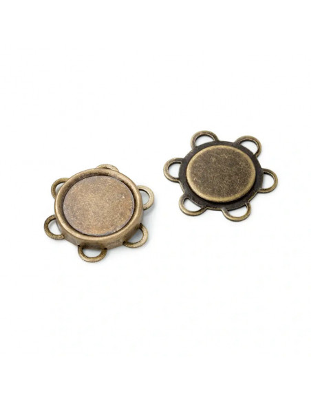 Bouton magnétique à coudre, 25 mm, laiton antique