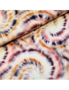 Viscose imprimée, tie & dye, rose