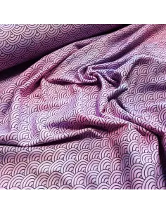 Tissu, Jersey de Coton Imprimé Vagues Manga, Esprit Japonais, Laize 140 cm, Coton Stretch Oeko-Tex 2