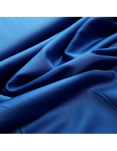 Tissu, Satin de Coton Uni, Bleu Roi, Laize 150 cm, 100% Coton 172.5g/m²
