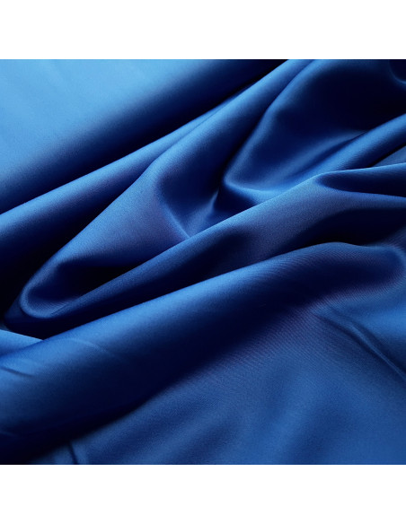 Tissu, Satin de Coton Uni, Bleu Roi, Laize 150 cm, 100% Coton 172.5g/m²