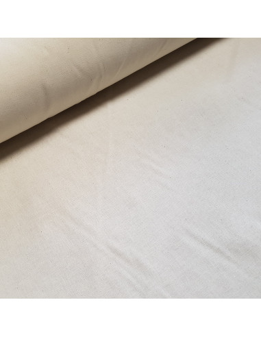 Tissu, Cretonne de Coton Unie, Écru, Laize 150 cm, 100% Coton 150g/m²