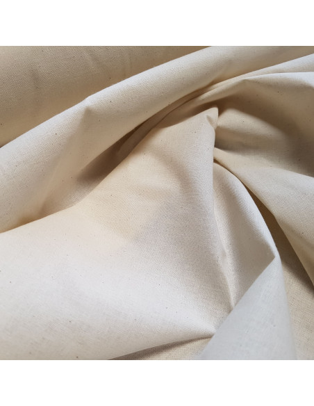 Tissu, Cretonne de Coton Unie, Écru, Laize 150 cm, 100% Coton 150g/m²