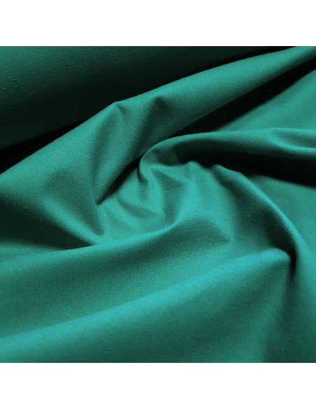Tissu, Cretonne de Coton Unie, Vert Intense, Laize 150 cm, 100% Coton 150g/m²