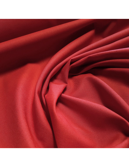Tissu, Cretonne de Coton Unie, Rouge Vermillon, Laize 150 cm, 100% Coton 150g/m²