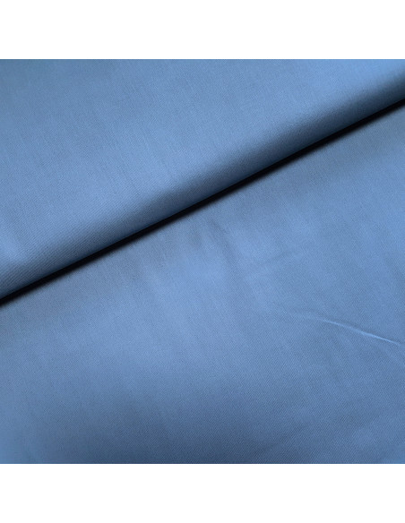 Tissu, Popeline de Coton Unie, Bleu Jean, Laize 150 cm, 100% Coton 195g/ml