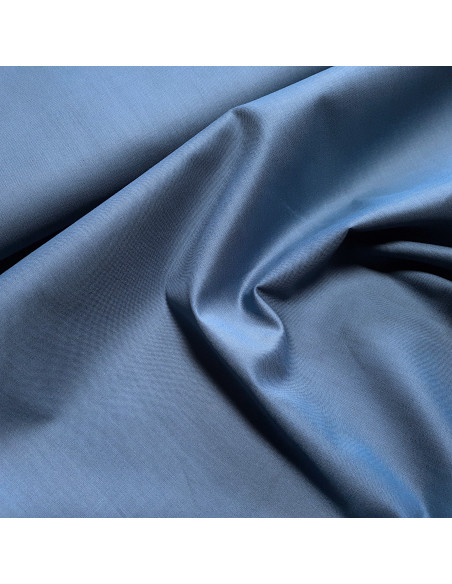 Popeline de coton unie, bleu jean