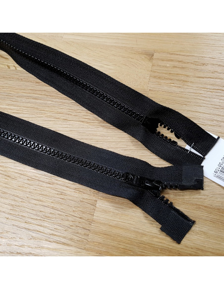 Fermeture Eclair Z68, Moulée, double curseur séparable, noir, 70cm