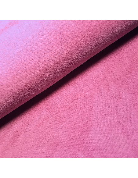 Tissu, Éponge de Bambou Doudou, Rose Fuchsia, Laize 150 cm, 60% Bambou