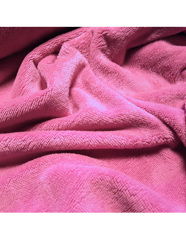 Tissu, Éponge de Bambou Doudou, Rose Fuchsia, Laize 150 cm, 60% Bambou