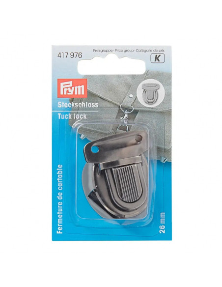 Fermeture de cartable, 26mm, vieil argent