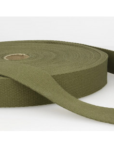 Sangle coton, 30mm, kaki