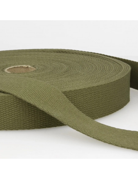 Sangle coton, 30mm, kaki