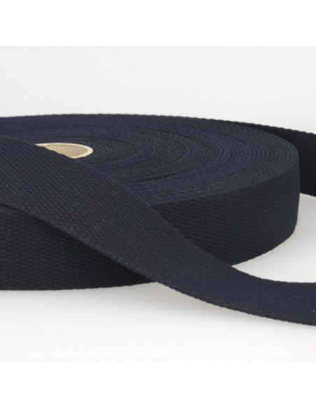 Sangle coton, 30mm, bleu marine