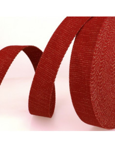 Sangle lurex, 30mm, rouge bordeaux