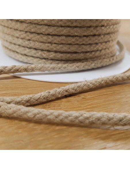 Cordon lin, 5mm, naturel