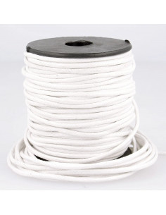Cordon coton ciré, aspect cuir, 2mm, blanc