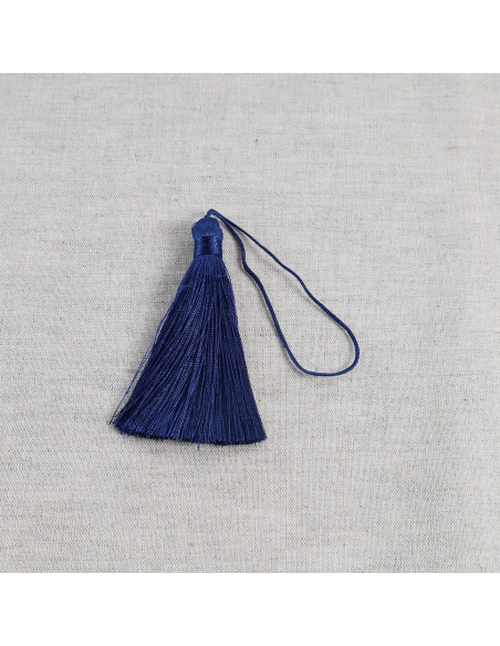 Pompon brillant, 8cm, bleu marine