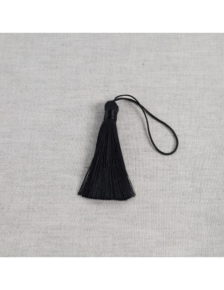 Pompon brillant, 8cm, noir