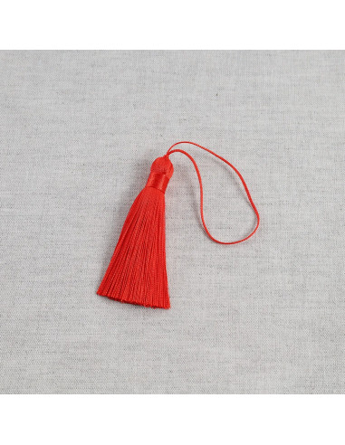 Pompon brillant, 8cm, rouge