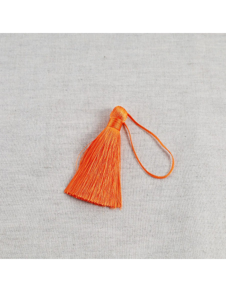Pompon brillant, 8cm, orange