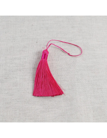 Pompon brillant, 8cm, rose fuchsia