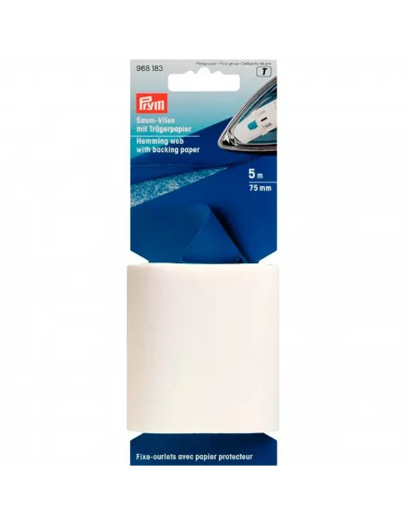 Fixe-ourlets thermocollant Prym 75 mm blanc | Zephyr Tissus
