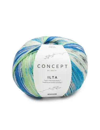 Laine Ilta socks (Katia), Fil à Chaussettes, Coloris au choix, Mérino Superwash & Polyamide
