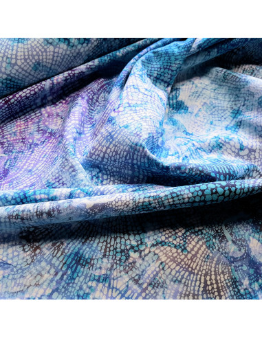 Tissu, Batik Makassar, Bleu Profond, Laize 137 cm, 100% Coton 119g/m²