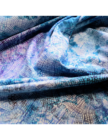 Tissu, Batik Makassar, Bleu Profond, Laize 137 cm, 100% Coton 119g/m²