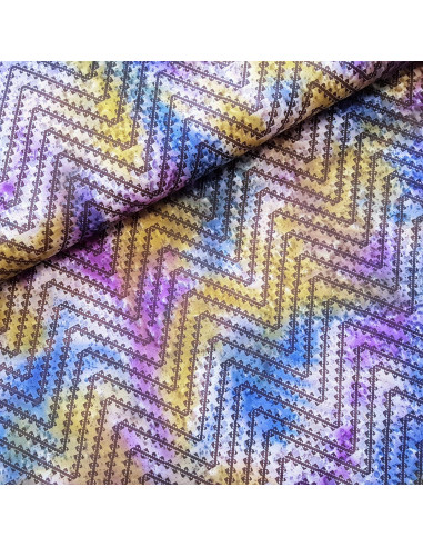 Tissu, Batik de Coton Malang, Nuances de Violet, Laize 137 cm, 100% Coton 163g/m²