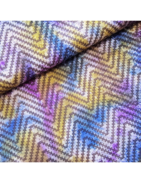 Tissu, Batik de Coton Malang, Nuances de Violet, Laize 137 cm, 100% Coton 163g/m²