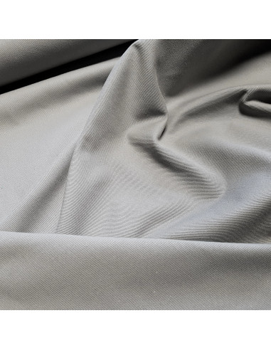 Tissu, Sergé de Coton Épais, Gris Souris, Laize 150 cm, 100% Coton