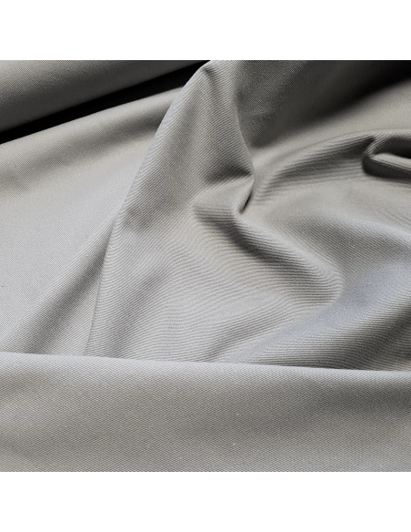 Tissu, Sergé de Coton Épais, Gris Souris, Laize 150 cm, 100% Coton