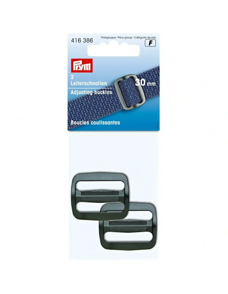 Boucles coulissantes, plastique, 30mm, noir