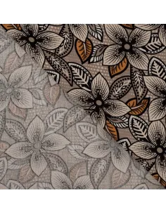Tissu, Lin Viscose Imprimé Fleuri, Multicolore, Laize 140 cm, 40% Lin 60% Viscose 185g/m² 2
