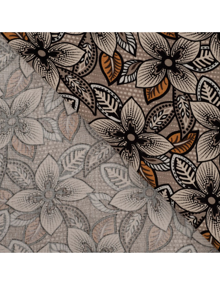 Tissu, Lin Viscose Imprimé Fleuri, Multicolore, Laize 140 cm, 40% Lin 60% Viscose 185g/m²