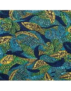 Tissu, Jersey de Viscose, Imprimé Feuilles Graphiques, Laize 150 cm, Viscose Stretch Oeko-Tex