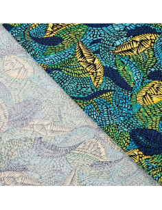 Jersey viscose, feuilles graphiques 2