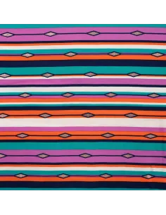 Tissu, Viscose Rayures Colorées Lurex, Multicolore, Laize 145 cm, 100% Viscose 115g/m²
