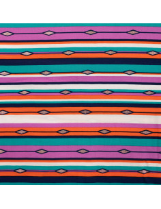 Viscose lurex imprimée, rayures colorées