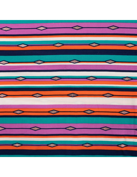Tissu, Viscose Rayures Colorées Lurex, Multicolore, Laize 145 cm, 100% Viscose 115g/m²