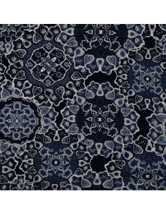Viscose imprimée, arabesques bleues