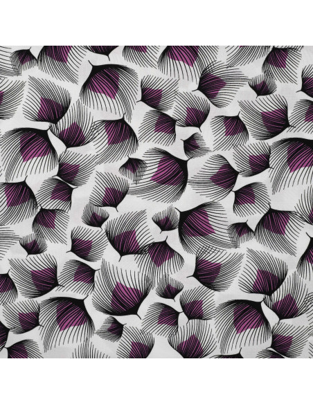 Viscose imprimée, fleurs de pissenlit, rose